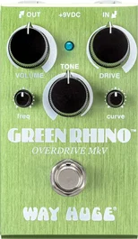 Way Huge Pédale Overdrive - Green Rhino MkV Mini Way Huge - Contrôles Volume, Tonalité, Drive, Fréquence et Courbe