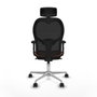 Piqueras y Crespo Chaise de Bureau avec Appui-tête Jorquera 2D086N2 Marron Noir