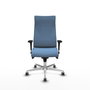 Piqueras Y Crespo Fauteuil Albacete Bleu ciel avec Mécanisme Synchrone et Base Aluminium