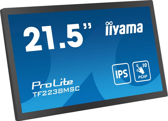 iiyama ProLite TF2238MSC-B1 - Moniteur tactile PCAP 10 points Open Frame 21,5" IPS - Verre bord à bord avec revêtement anti-traces - Châssis métal - DisplayPort, HDMI, USB Hub