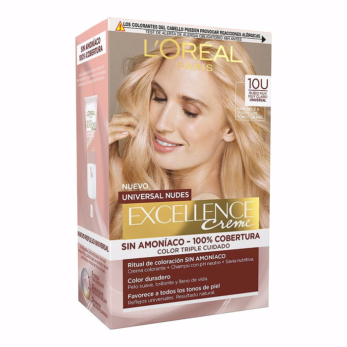 L'Oréal Paris Teinture EXCELLENCE NUDES #10u-blond le plus clair 5 u Crème Nude Résistant Soin Nourrissant L'Oréal Paris Teinture EXCELLENCE NUDES #10u-blond le plus clair 5 u Crème Nude Résistant Soin Nourrissant