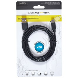 Be Mix Câble de charge et synchronisation USB vers USB-C 2m