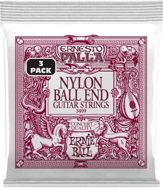 ERNIEBALL Jeu de cordes Ernesto Palla Classique Black & Gold Ball End Tripack (3) Calibres 028-042, Tension moyenne