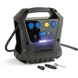 Michelin Compresseur sans fil 12V avec batterie 7.2Ah intégrée - Jusqu'à 3.45 bars (voiture) et 6.90 bars (vélo) - Mesure Bar/PSI/Kpa