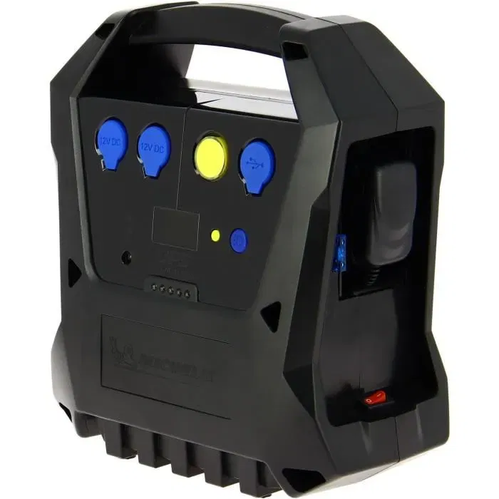 Michelin Compresseur sans fil 12V avec batterie 7.2Ah intégrée - Jusqu'à 3.45 bars (voiture) et 6.90 bars (vélo) - Mesure Bar/PSI/Kpa