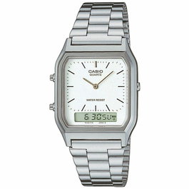 Montre Unisexe Casio AQ-230A-7DMQYES Blanc Argenté (Ø 38,5 mm) (Ø 29 mm)