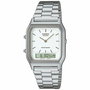 Montre Unisexe Casio AQ-230A-7DMQYES Blanc Argenté (Ø 38,5 mm) (Ø 29 mm)