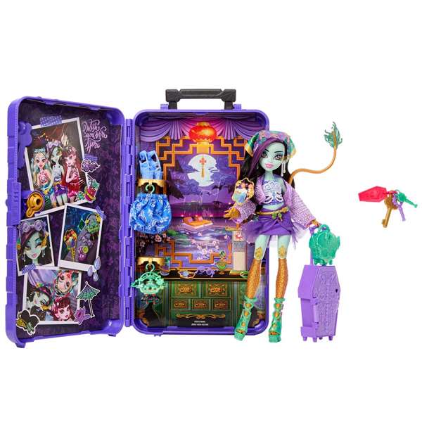 Mattel - Poupée Monster High Skulltimate Secrets Series 7 Jinafire, inclut plus de 19 surprises