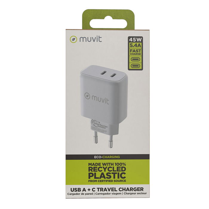 Chargeur mural Muvit for Change HC-175 Blanc 20 W 45 W