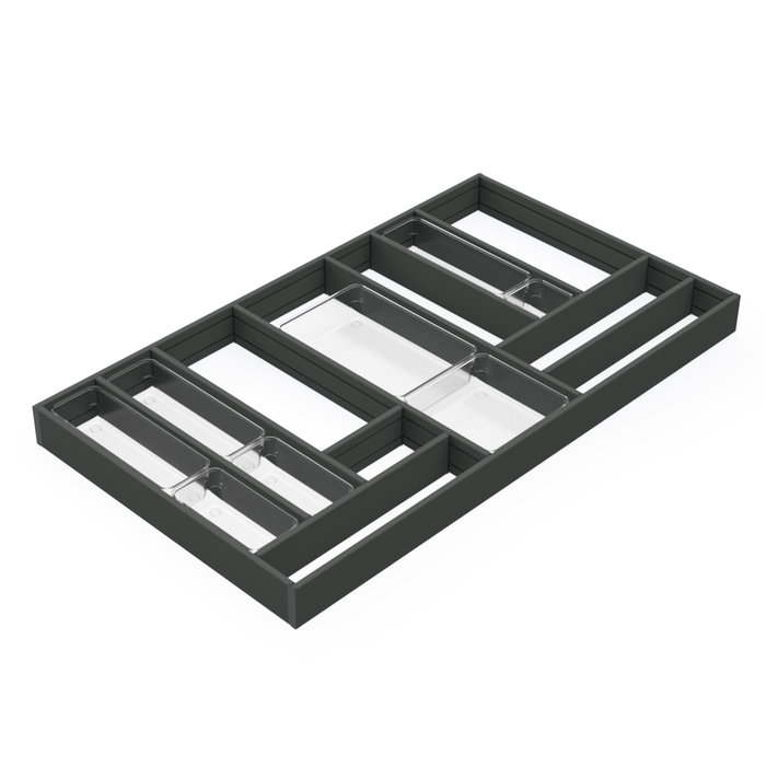 Emuca Organisateur de tiroirs Alumount 900x500, Aluminium, Gris antracite
