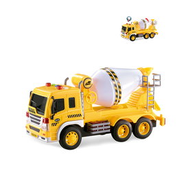 TACHAN Camion Bétonnière 1:16 avec Lumières et Sons - Jouet Héros de la Ville - Fonction avec Friction et Toupie Tournante - À Partir de 3 Ans