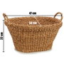 Giftdecor Panier Ovale avec Anses 50 x 34 x 28.5 cm en Algue Marine Marron (Set de 6)