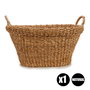 Giftdecor Panier Ovale avec Anses 50 x 34 x 28.5 cm en Algue Marine Marron (Set de 6)
