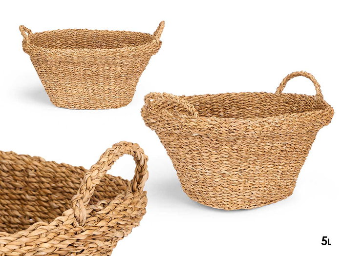 Giftdecor Panier Ovale avec Anses 50 x 34 x 28.5 cm en Algue Marine Marron (Set de 6) Giftdecor Panier Ovale avec Anses 50 x 34 x 28.5 cm en Algue Marine Marron (Set de 6)