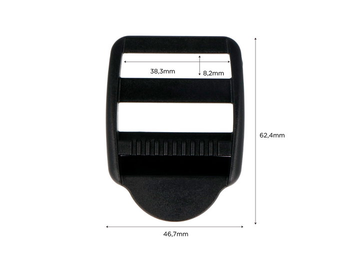 Innspiro Boucle de Verrouillage Rectangulaire en Plastique Noir 38,8 mm (Lot de 5)