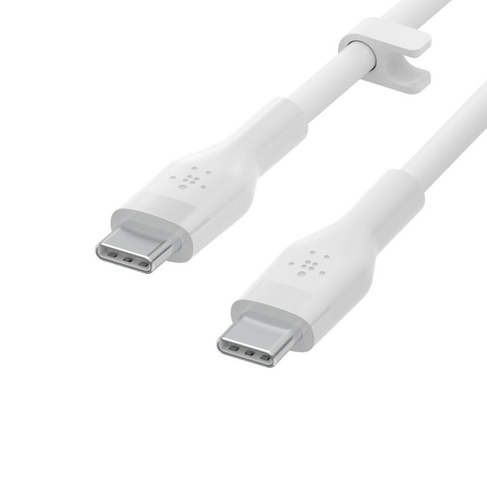 Belkin CAB009bt1MBW2PK Lot de 2 Câbles USB-C Boost Charge 1 m Silicone avec Clip Noir et Blanc