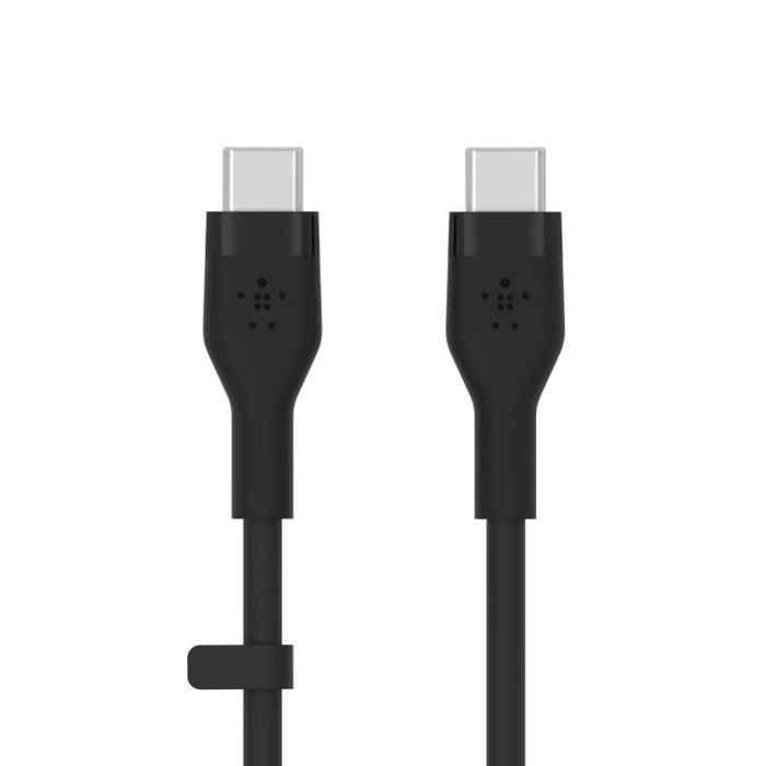 Belkin CAB009bt1MBW2PK Lot de 2 Câbles USB-C Boost Charge 1 m Silicone avec Clip Noir et Blanc