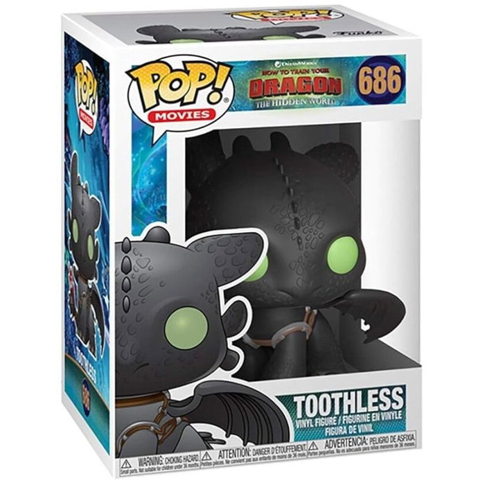 FUNKO - Figurine POP How to Train Your Dragon 3 - Toothless - Figurine en vinyle de 9 cm dans sa boîte cadeau avec fenêtre