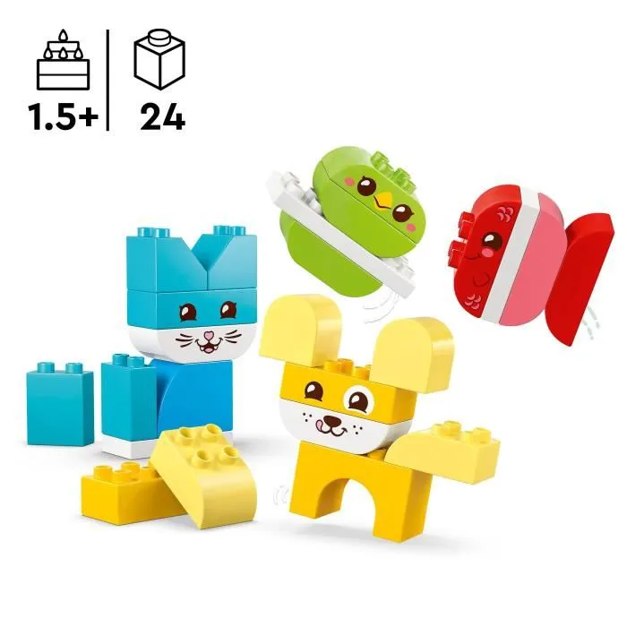 LEGO DUPLO 10477 My First Les Jolis Animaux Créatifs - Jeu de Construction 3 en 1 pour Enfants dès 18 Mois