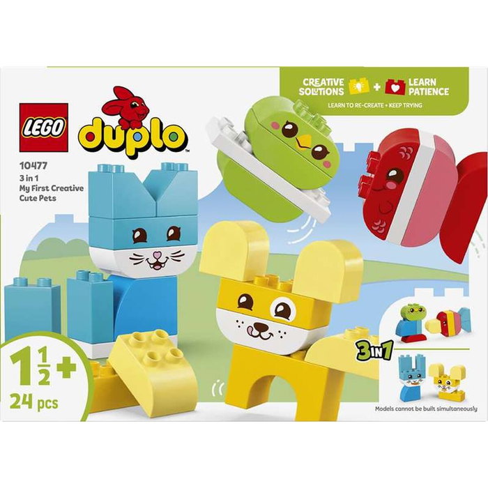 LEGO DUPLO 10477 My First Les Jolis Animaux Créatifs - Jeu de Construction 3 en 1 pour Enfants dès 18 Mois