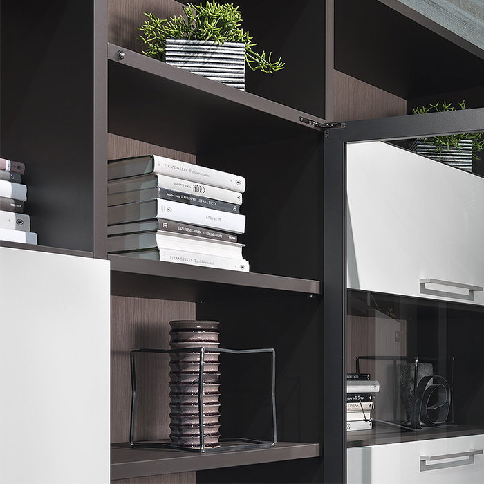 SALICE 30.617 - Kit de 2 charnières AIR amorties à fermeture Push, finition titane, ouverture 105°, charge 25 kg, pour porte bois/aluminium