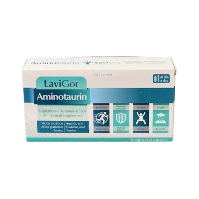 LAVIGOR Aminotaurin 60 gélules - Complément alimentaire énergétique à base de taurine et acides aminés LAVIGOR Aminotaurin 60 gélules - Complément alimentaire énergétique à base de taurine et acides aminés