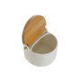 DKD Home Decor Salière avec couvercle Blanc Naturel Bambou Porcelaine