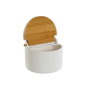 DKD Home Decor Salière avec couvercle Blanc Naturel Bambou Porcelaine