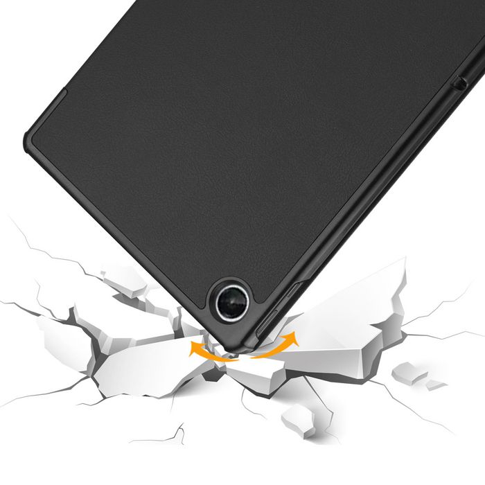 eSTUFF HOUSTON Coque folio avec support et réveil automatique pour Lenovo Tab M10 Plus (3e génération) - Noir