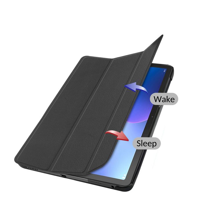 eSTUFF HOUSTON Coque folio avec support et réveil automatique pour Lenovo Tab M10 Plus (3e génération) - Noir