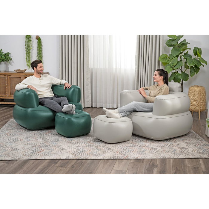 Bestway Fauteuil Gonflable avec Repose-pieds Couleur Assortie 107x99x80/48x48x36 cm