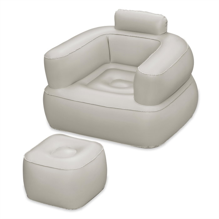 Bestway 75137 Sillon Gonflable avec Repose-pieds Assorti 107x99x80/48x48x36 cm Intérieur