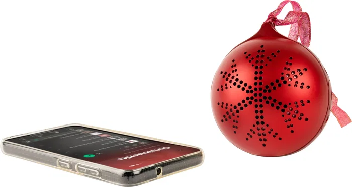 Bigben Enceinte Bluetooth Format Boule de Noël Rouge
