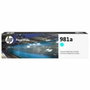 HP 981A Cyan (J3M68A) Cartouche d'encre