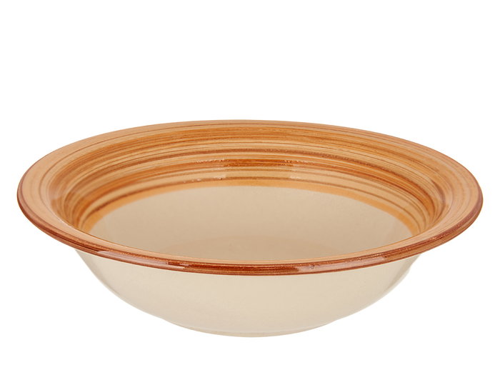 Vessia Plat creux en grès cérame marron 21 cm avec bord décoratif 3D (Set de 24) Vessia Plat creux en grès cérame marron 21 cm avec bord décoratif 3D (Set de 24)