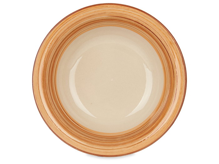 Vessia Plat creux en grès cérame marron 21 cm avec bord décoratif 3D (Set de 24) Vessia Plat creux en grès cérame marron 21 cm avec bord décoratif 3D (Set de 24)