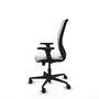 Chaise Zulema Synchro 3 positions tissu Blanc Base en nylon noir Accoudoir 2D Sans appui-tête Roulettes 65mm nylon