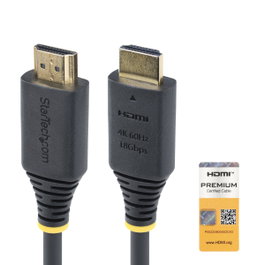Startech Câble HDMI Premium 4K 50 cm Noir, Mâle-Mâle