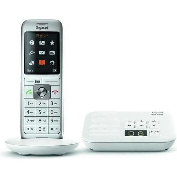 Gigaset CL 660 A - Téléphone fixe avec répondeur, écran couleur rétroéclairé 2.4 pouces, 400 contacts, Blanc Gigaset CL 660 A - Téléphone fixe avec répondeur, écran couleur rétroéclairé 2.4 pouces, 400 contacts, Blanc