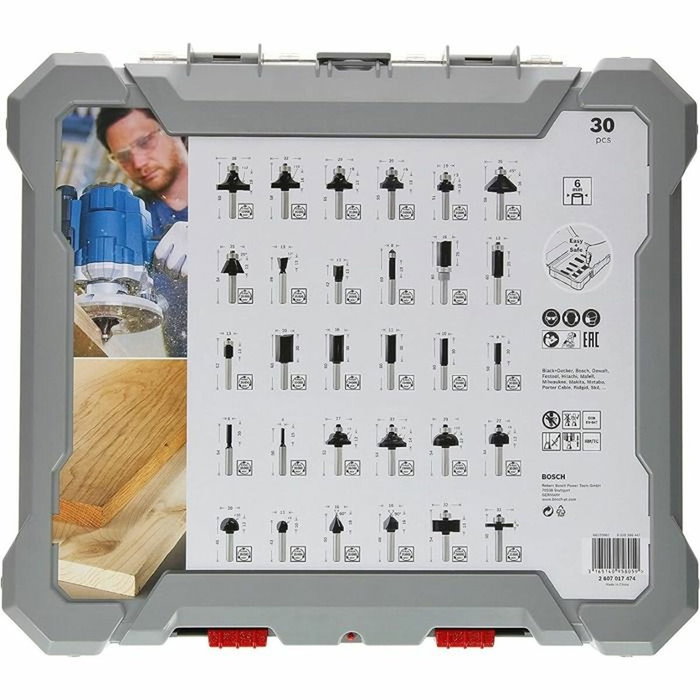 Bosch Professional Coffret de 30 fraises mixtes à queue de 6 mm