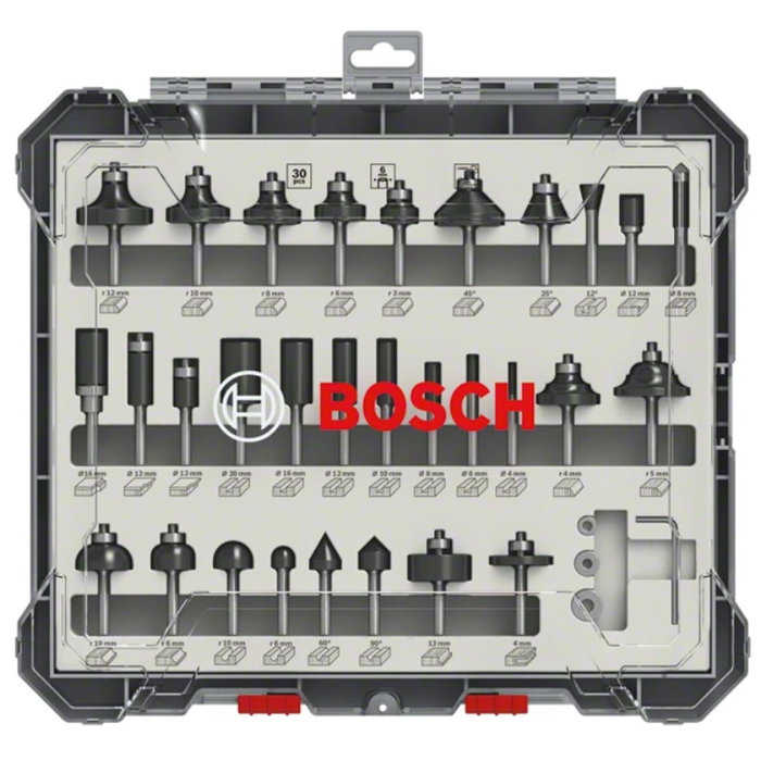 Bosch Professional Coffret de 30 fraises mixtes à queue de 6 mm