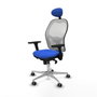 Piqueras y Crespo Chaise de Bureau 3D086G1 Bleu avec Appui-tête