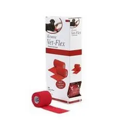 Kruuse Vet-Flex Bande cohésive rouge 5 cm x 4,5 m (Pack de 10)</div>