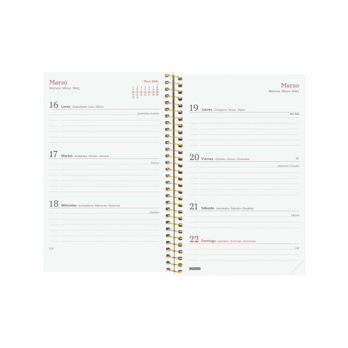 Agenda Finocam DESIGN COLLECTION Goldy 11,7 x 18,1 cm 2026 Agenda Finocam DESIGN COLLECTION Goldy 11,7 x 18,1 cm 2026