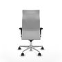 Piqueras Y Crespo Fauteuil de direction Albacete blanc avec mécanisme synchrone et base aluminium
