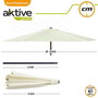 Color Baby Parasol de terrasse rond 300 cm avec cheminée et mât en aluminium