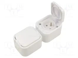 ABEX Socle d'alimentation AC 2P+PE blanc