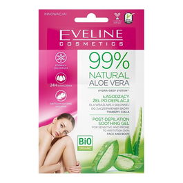 Eveline Cosmetics Gel Après-Rasage Corps et Visage Apaisant à l'Aloe Vera 99% Naturel - Set Duo 2 x 10 ml