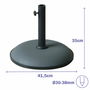 Marbueno Base Parasol Rond 41,5x35 cm 15KG Gris Jardin, Piscine, Terrasse 10446