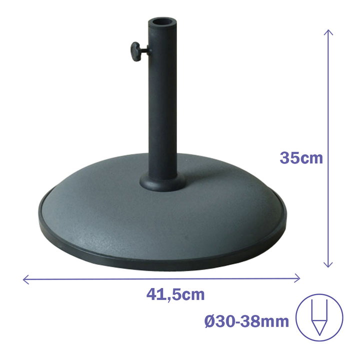 Marbueno 10446 Base de parasol ronde en ciment 41,5x35 cm 15 kg gris pour jardin, piscine et terrasse Marbueno 10446 Base de parasol ronde en ciment 41,5x35 cm 15 kg gris pour jardin, piscine et terrasse